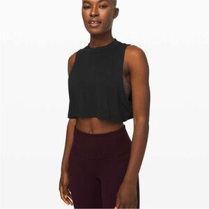 Lululemon All Yours Crop Tank, Black, Size 4